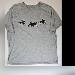 Glacier Performance Horse Race Graphic Tee Mens‎ Size XXL Grey Black Derby Tee